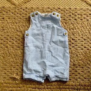 Janie and Jack seersucker short overalls. Worn once!